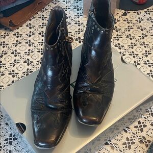 Guess by Marciano Black Western Leather Boots